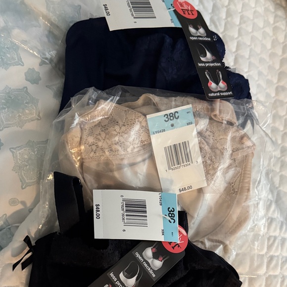 Lilyette Lace Bras in Dark Blue, Light Beige, and Black - Picture 4 of 5